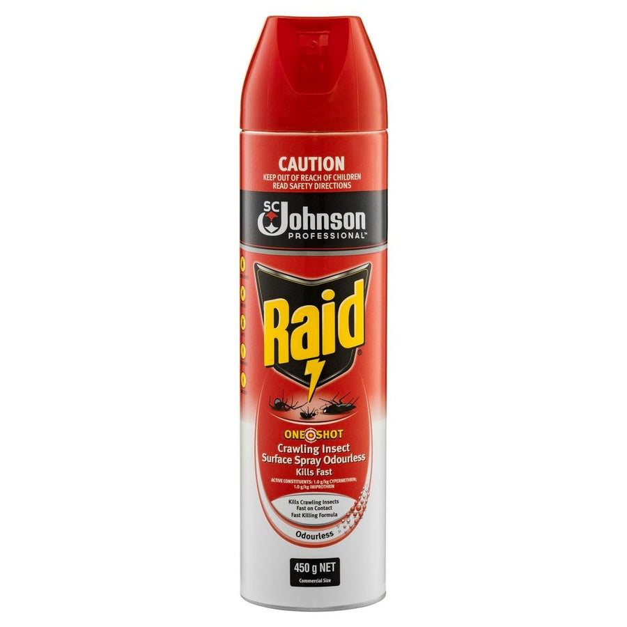 Raid One Shot Pest Spray - 450g - Aerosol - Odourless Fast Killing - SuperSaverAU - view 1
