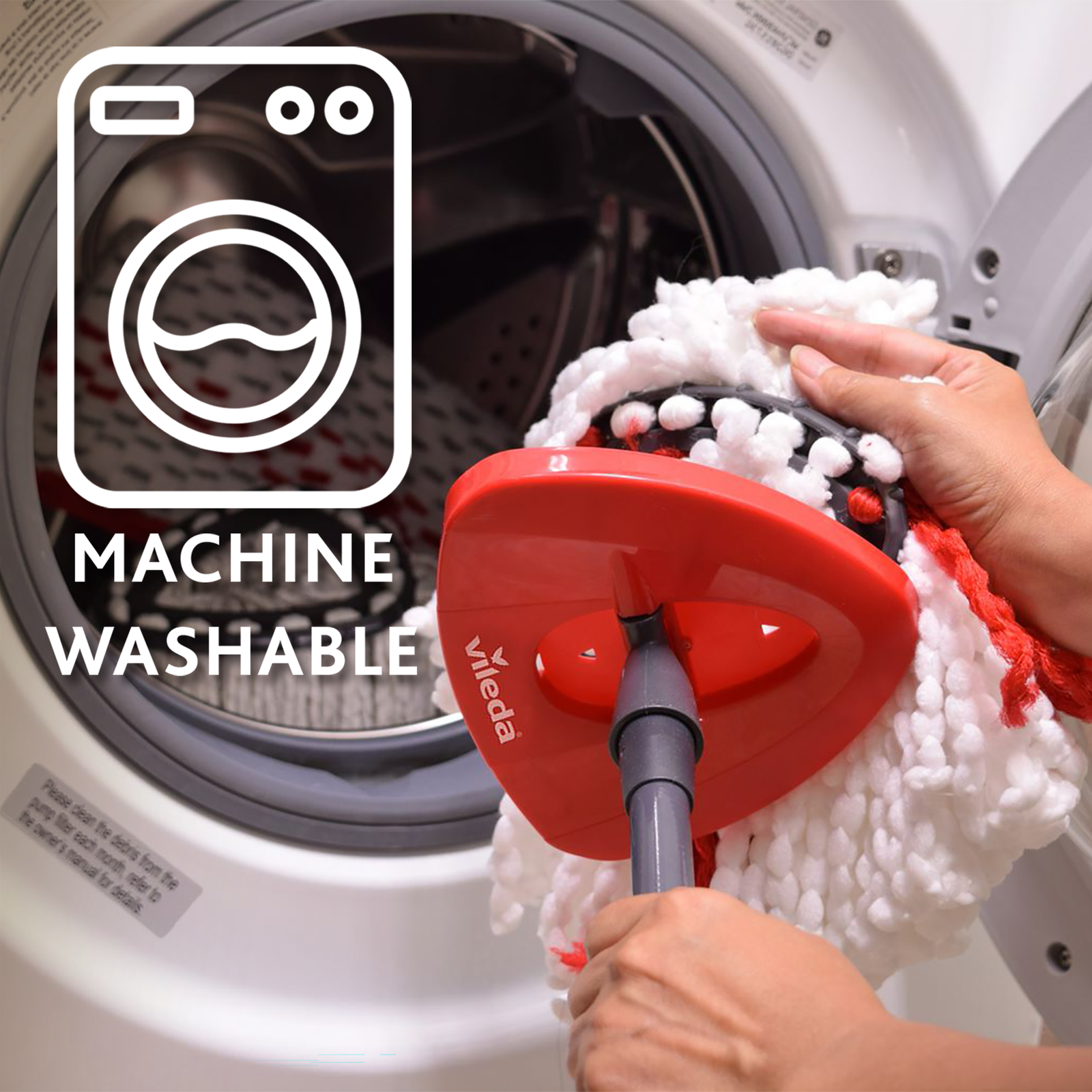 Vileda Easy Wring and Clean Spin Mop Refill, 100% Microfibre Triangular Head, Machine Washable
