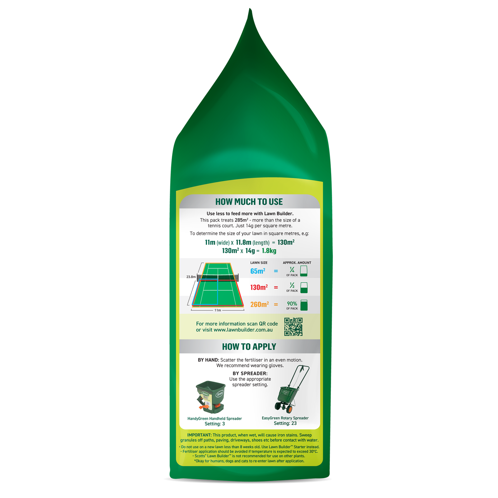 Scotts Lawn Builder All Lawn Types Lawn Food 4kg - Granular Slow Release, Covers 285m2
