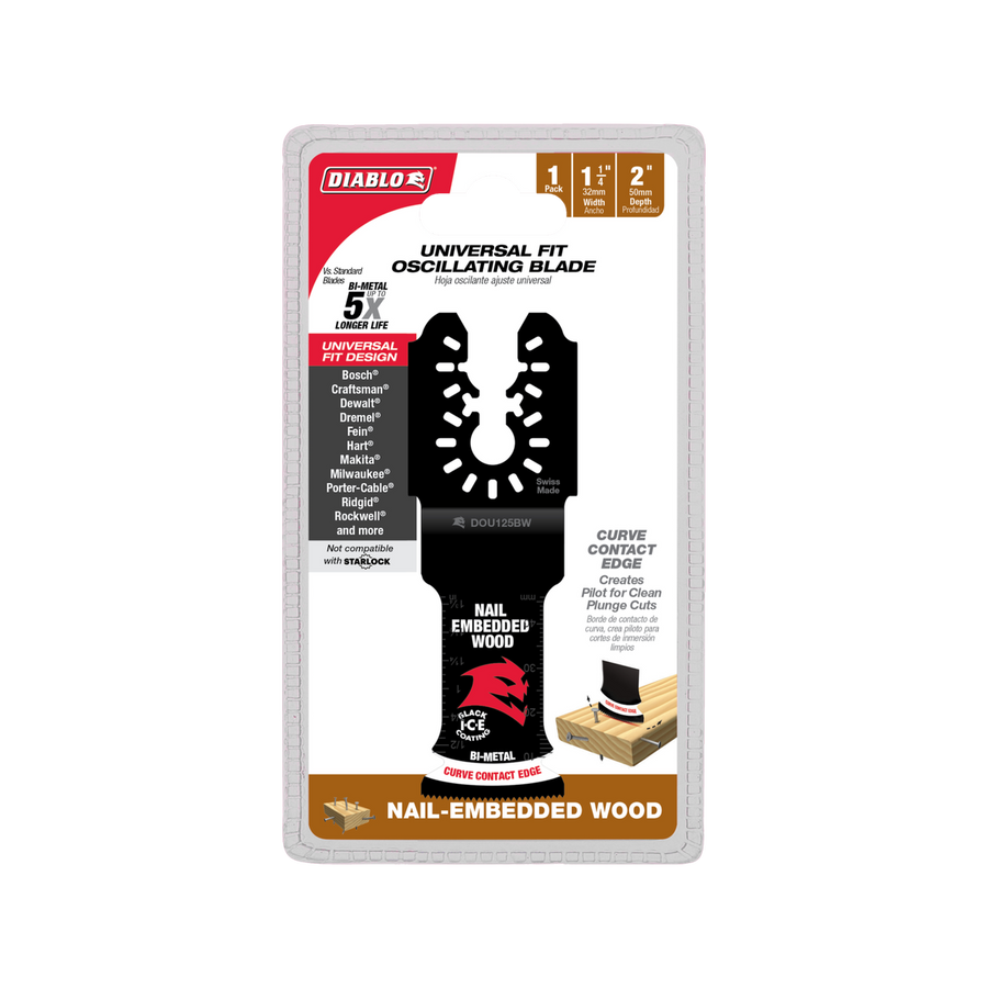 Diablo Universal Multi Tool Blade - 50mm x 32mm - Nail Embedded Wood - Durable - SuperSaverAU - view 1