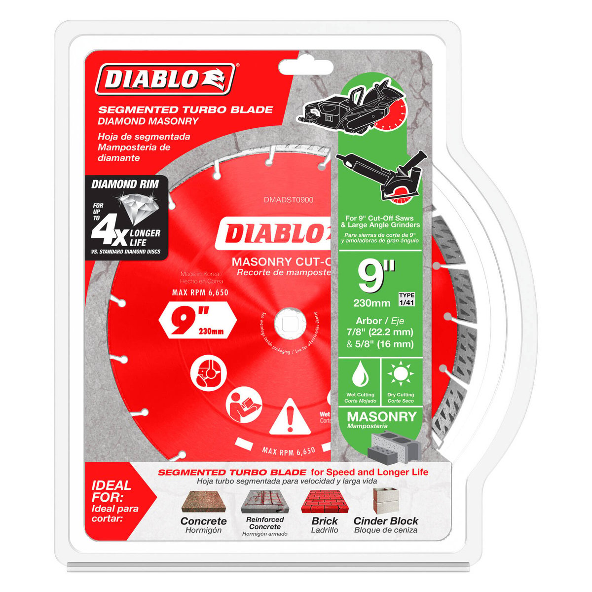 Diablo Diamond Disc 9" Diamond Segmented Turbo Cut Off - 30% Faster Cutting - Durable - SuperSaverAU - view 1