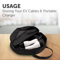 Arlec Portable Charger and Charging Cable Case, Black Fabric, Fits Cables up to 7m