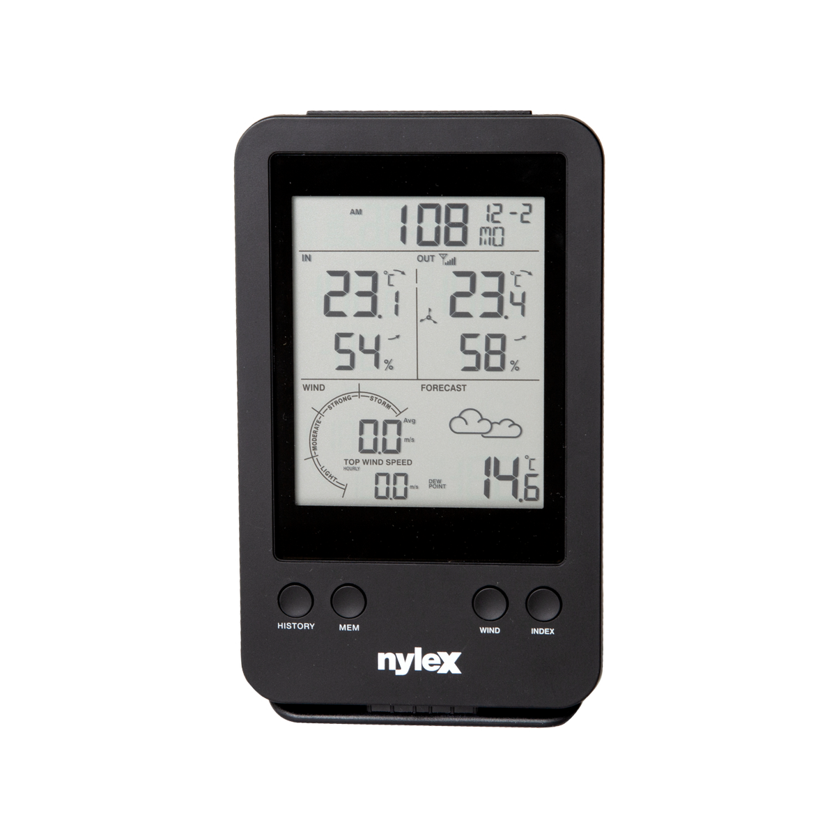 Nylex Digital Weather Station Plus - Indoor Outdoor Monitor - 140mm x 135mm x 260mm - SuperSaverAU - view 2