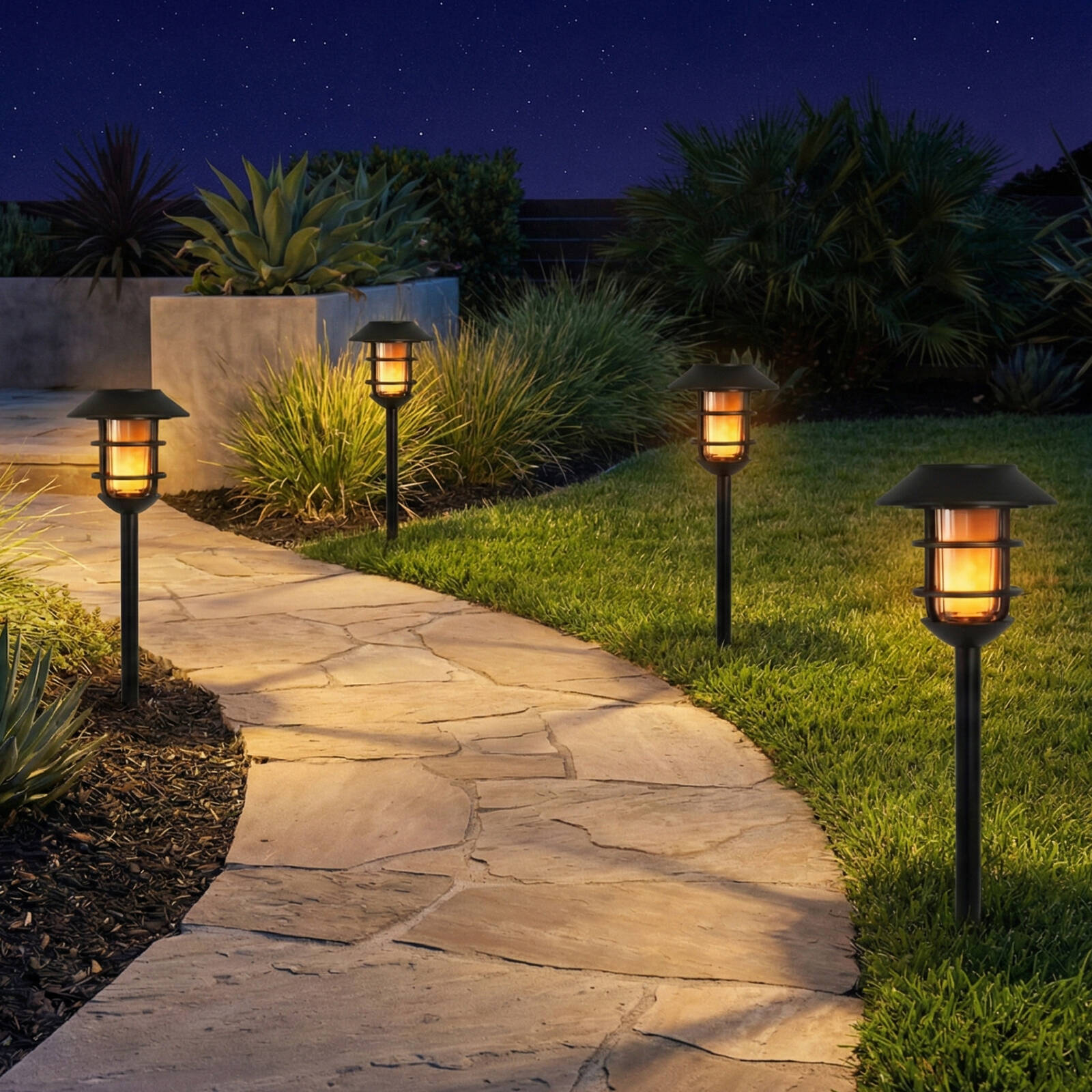 Click Ignis Solar LED Pathway Light Stainless Steel