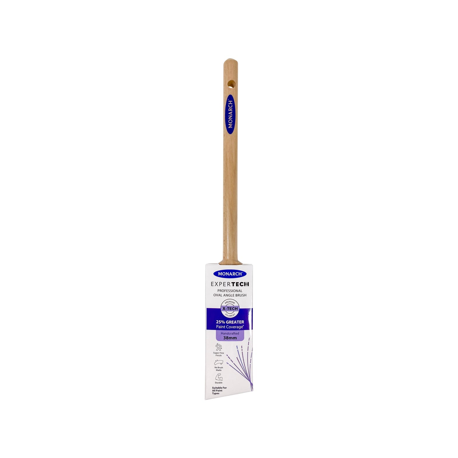 Monarch Expertech 38mm X-Tech Oval Angle Paint Brush - 38mm - SuperSaverAU - view 1