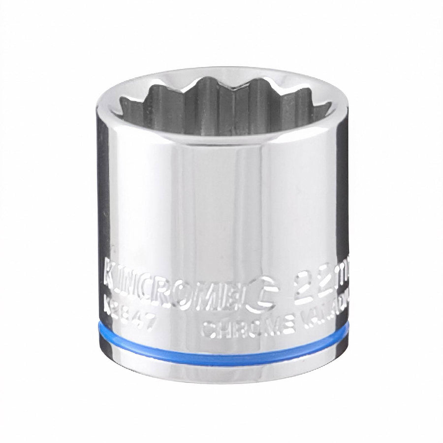 Kincrome 22mm 3/8" Drive Shallow Socket - 12 Point, Chrome Vanadium Steel