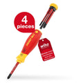 Wiha PocketMax Electric Screwdriver Bit Magazine - 4 SlimBits - VDE Insulated - 75 mm - Yellow/Red - SuperSaverAU - view 3