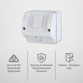 DETA Single Weatherproof Power Point 10A 240V White Polycarbonate Outdoor