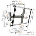 Vogel's UltraThin full-motion TV wall mount for 40 to 65 inch TVs - 25kg maximum load - Grey - THIN325