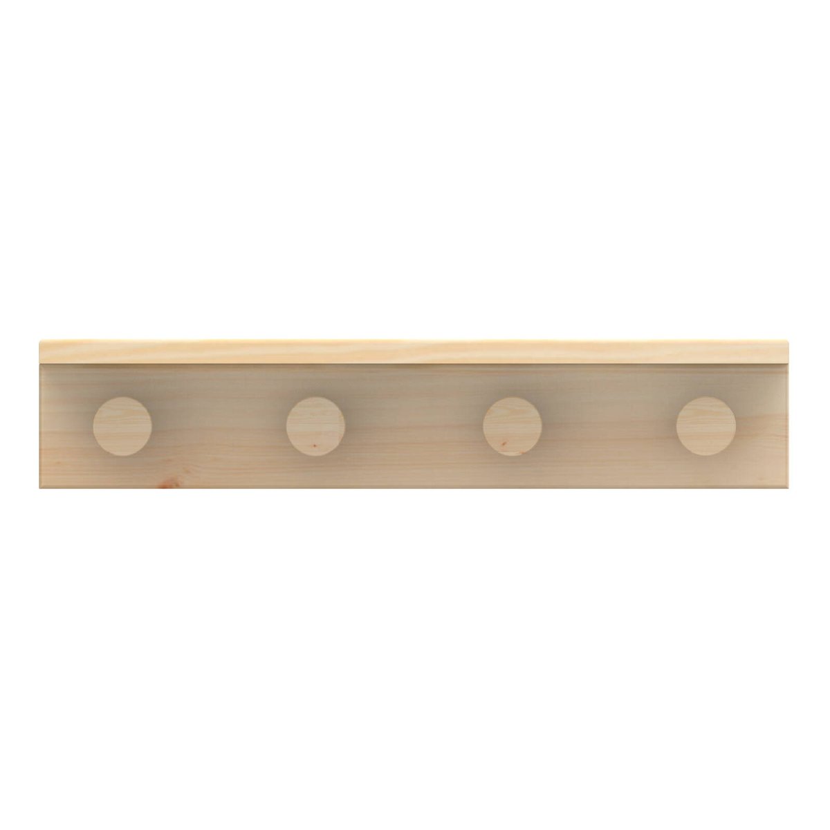 Mode 4 Timber Hooks on Pine Board with Shelf - 4 Hooks - 450mm - Natural Timber - SuperSaverAU - view 1