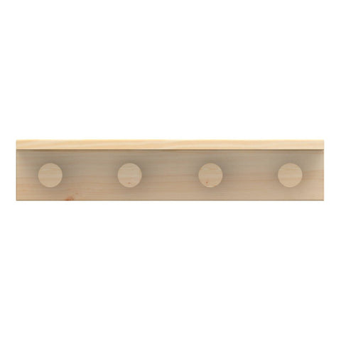 Mode 4 Timber Hooks on Pine Board with Shelf - 4 Hooks - 450mm - Natural Timber - SuperSaverAU - view 1