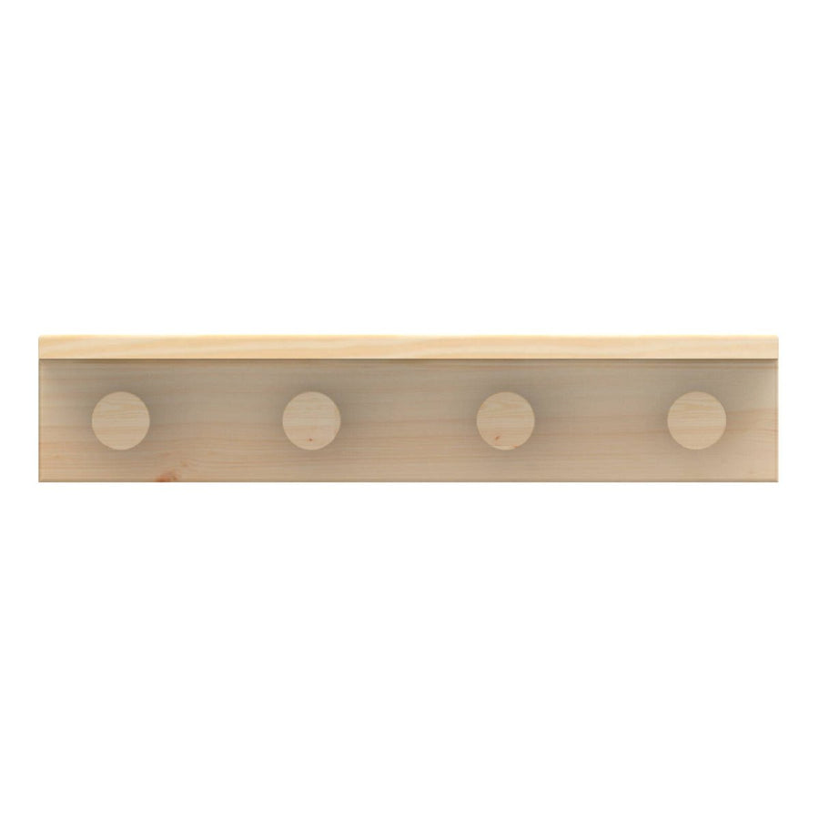 Mode 4 Timber Hooks on Pine Board with Shelf - 4 Hooks - 450mm - Natural Timber - SuperSaverAU - view 1