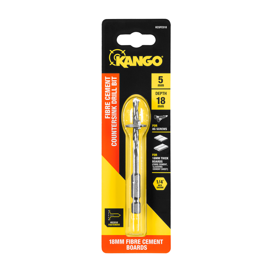 Kango Fibre Cement Countersink Drill Bit 5 x 18mm - Durable Carbide Tip - SuperSaverAU - view 1