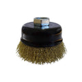 Josco 75mm Brass Coated Steel Wire Crimped Cup Brush