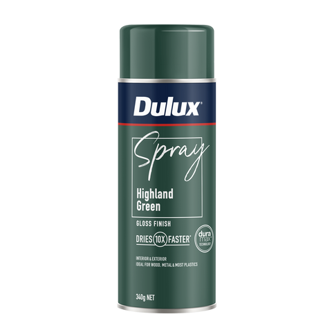 Dulux Spray Paint 340g Gloss Highland Green - Fast Drying - Self Priming - SuperSaverAU - view 1