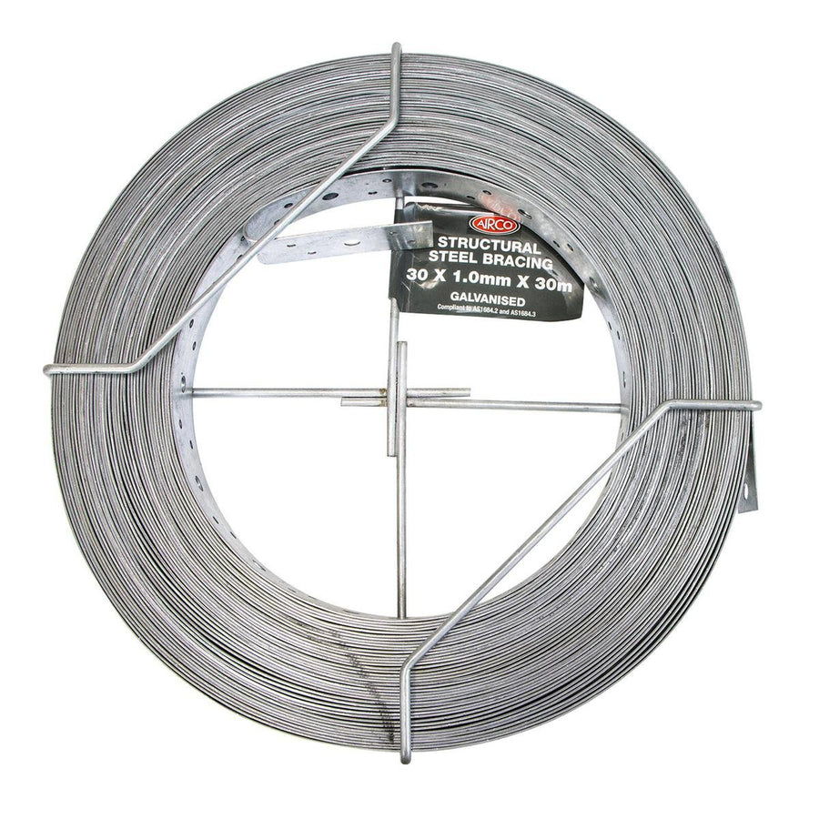 Airco Structural Galvanised Strapping 30mm x 1mm x 30m - Durable & Compliant - SuperSaverAU - view 1