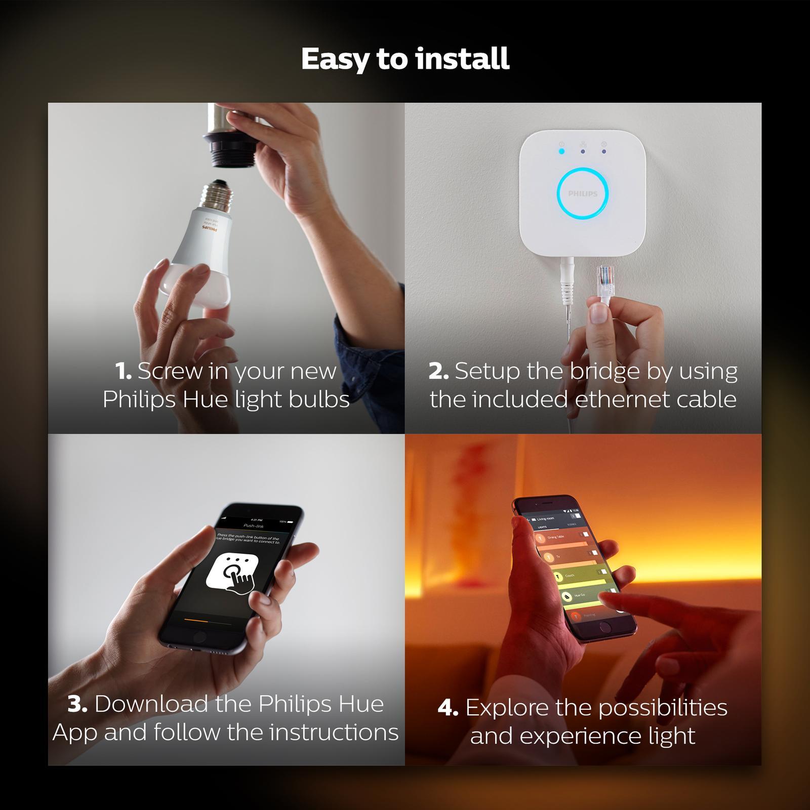 Philips Hue Bridge White Smart Lighting Hub 929001180638