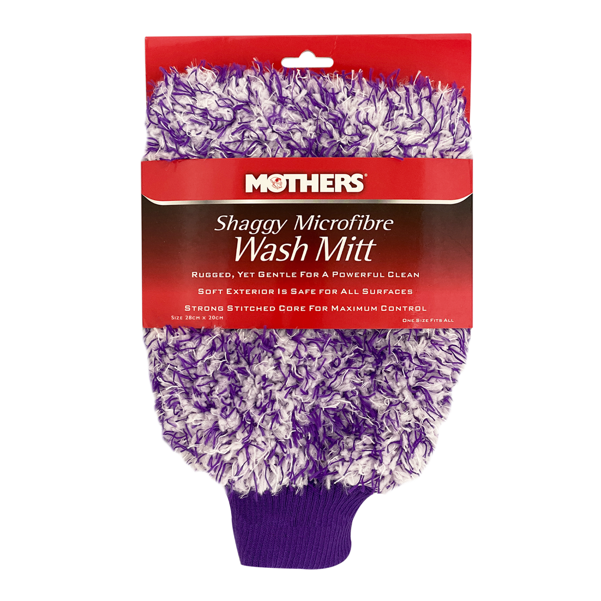 Mothers Shaggy Microfibre Wash Mitt - 200mm x 250mm - Blue - Soft & Absorbent