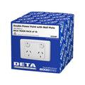 DETA Double Power Point White Polycarbonate 10A 240V 10 Pack Trade Pack