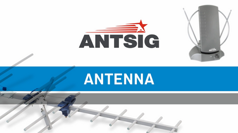 Antsig Indoor Digital TV Antenna - 14 x 26cm, UHF/VHF Rabbit Ear Style, Black AP538