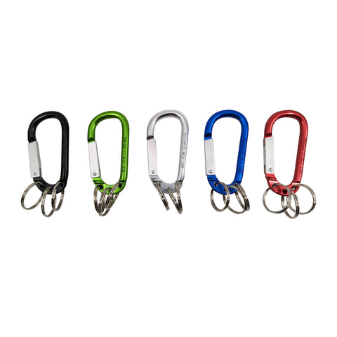 Key Essentials Key Ring Carabiner with 3 Key Rings 38mm Steel Assorted