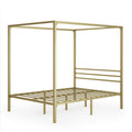 Zinus Double Metal Canopy Bed Frame - Gold Steel Frame, Slatted Support, 250kg Capacity - AU-CPBFG-D