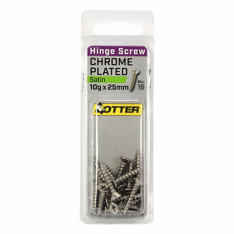 Otter Satin Chrome Hinge Screws 10 x 25mm - 16 Pack - SuperSaverAU - view 1