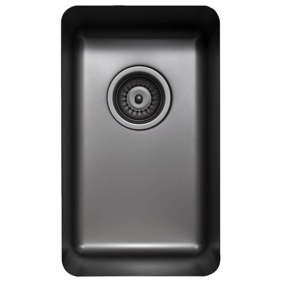 Titan single bowl kitchen sink - matte gunmetal finish, AISI316 stainless steel, 25 year warranty - TSGM28