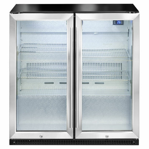 Artusi 190L Outdoor Beverage Centre - Stainless Steel Doors, UV-Safe, Hammered Aluminium Interior - AOF2S
