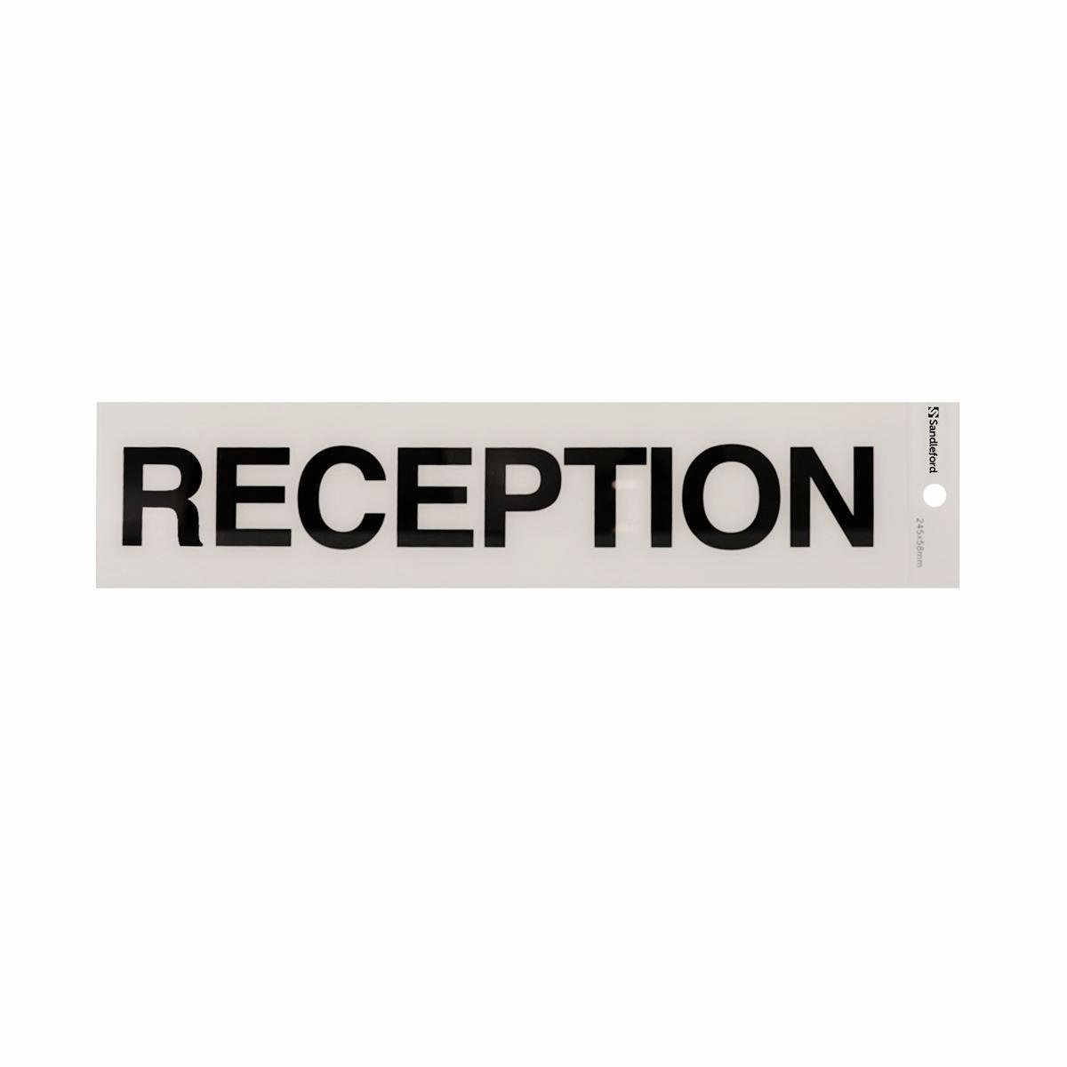Sandleford Self Adhesive Reception Sign - 245mm x 58mm - White/Black - SuperSaverAU - view 1