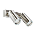 Brilliant Coolum 2 Head Exterior Wall Light Stainless Steel GU10 240V Weather Resistant