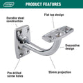 Carinya Handrail Bracket - 46mm x 55mm - Chrome Plated - Corrosion Resistant - SuperSaverAU - view 5
