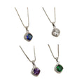 925 Sterling Silver Square Cubic Zirconia Pendant Necklace - Green - view 3
