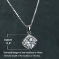 925 Sterling Silver Square Cubic Zirconia Pendant Necklace - Green - view 5