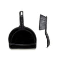 All Set Dustpan and Brush Set, Compact with Soft Rubber Lip & Hanging Hook, Black