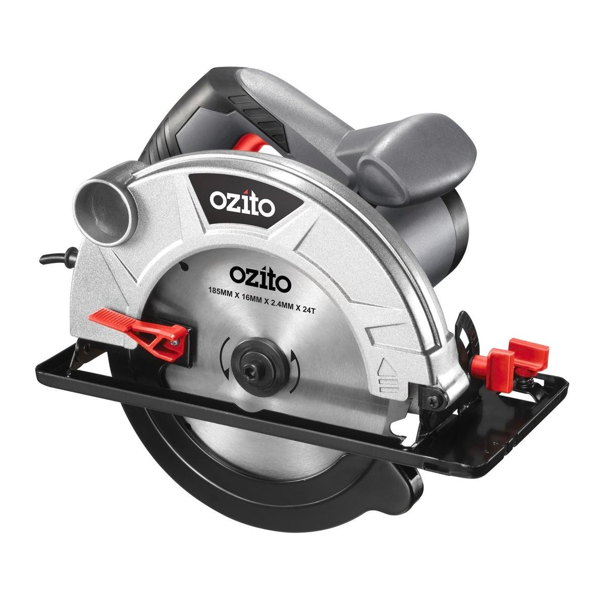Ozito Circular Saw 185mm 1300W Steel Plastic Ergonomic Handle
