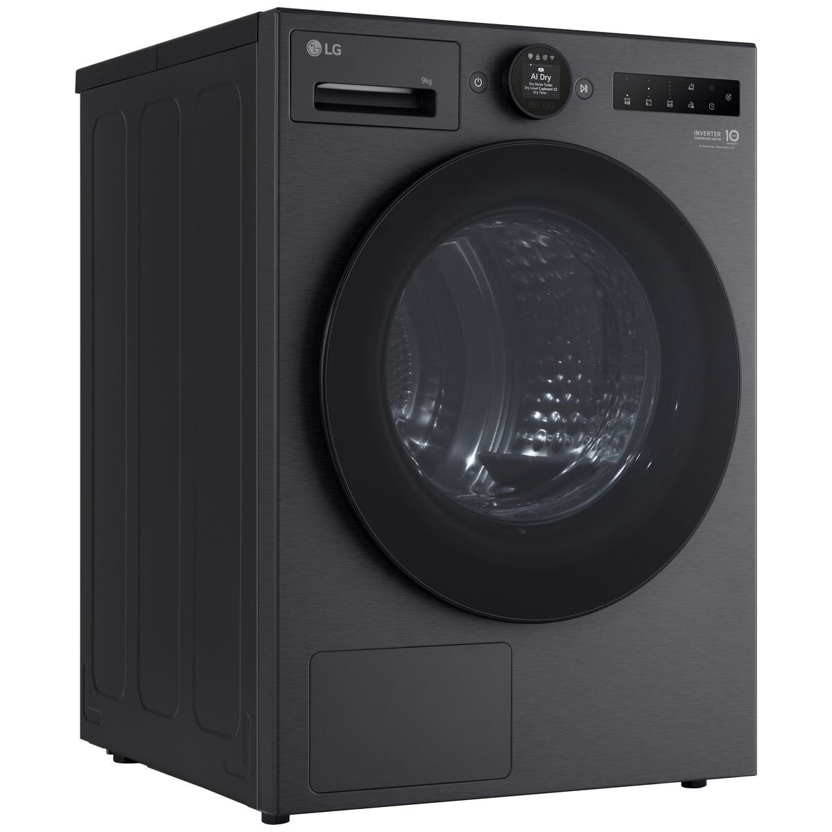 LG Series 9 9kg Heat Pump Dryer - Matte Black, 9 Star Energy Rating, TurboDry - DXH9-09MB