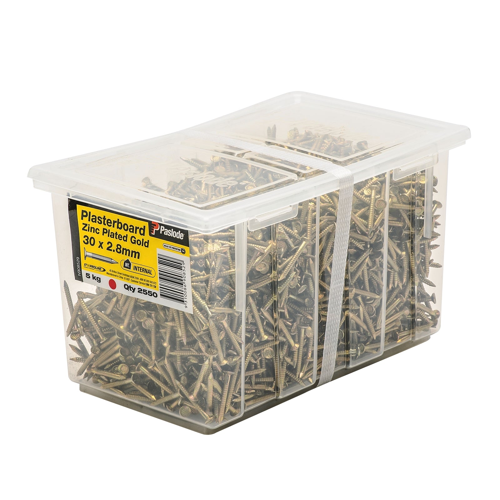 Paslode Gold Passivated Steel Plasterboard Nails 30 x 2.8mm 5kg - 2550 Pack