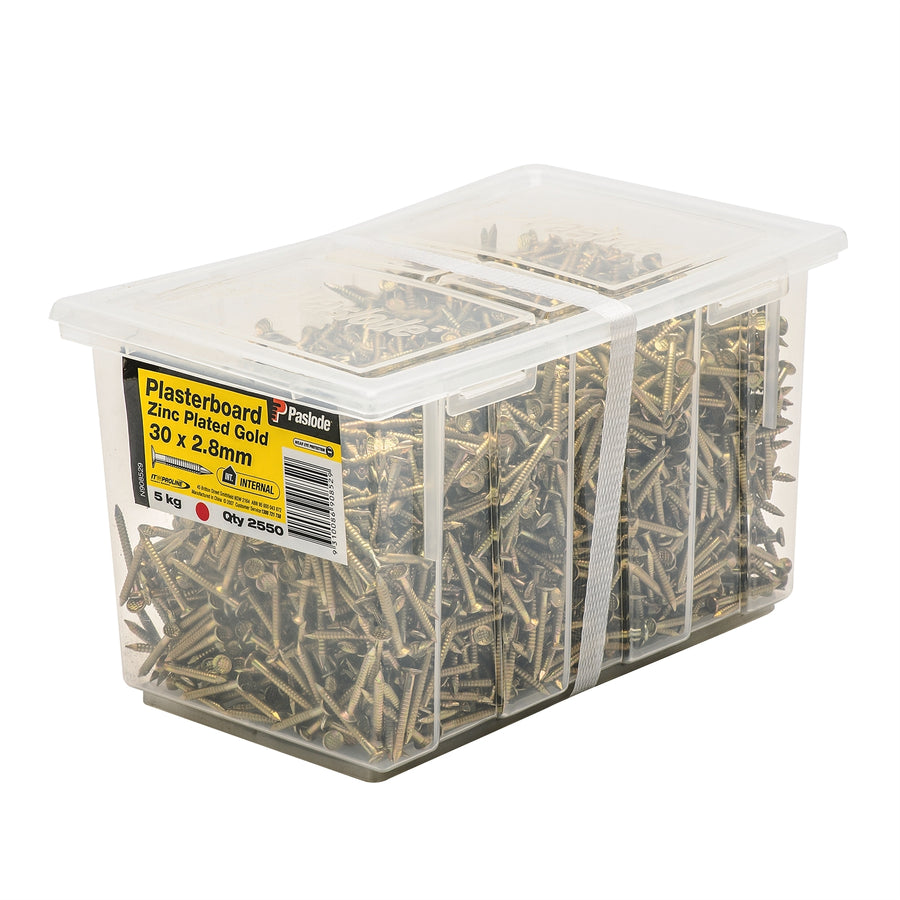 Paslode Gold Passivated Steel Plasterboard Nails 30 x 2.8mm 5kg - 2550 Pack