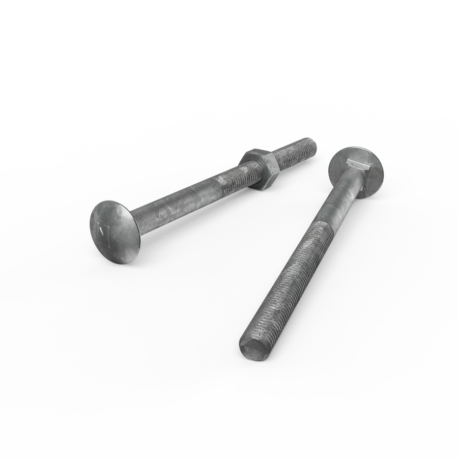 Zenith M10 x 140mm Hot Dip Galvanised Cup Head Bolts And Nuts Each - SuperSaverAU - view 1