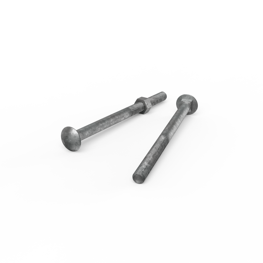 Zenith Hot Dip Galvanised M12 x 180mm Cup Head Bolts Nuts Each - SuperSaverAU - view 1