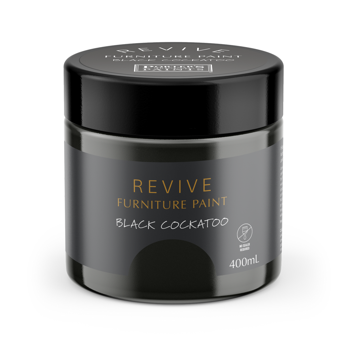 Porter S Paints Revive Furniture Paint 400ml - Black Cockatoo - Durable Finish - Self-Levelling - SuperSaverAU - view 1
