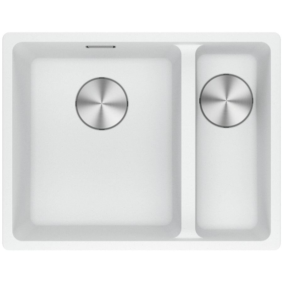 Franke Maris right 1 and 1/2 bowl undermount sink - Polar White Fragranite - MRG160SBRPW-B
