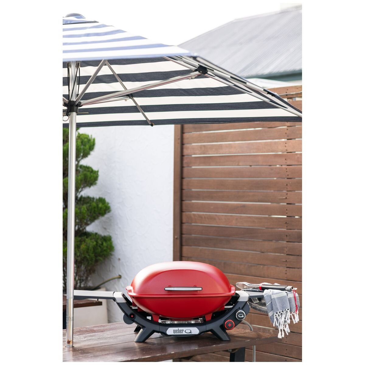 Weber Q2600N+ Portable LPG BBQ - 2 Burners, High Domed Lid, Red Finish - 3400046