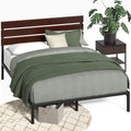 Zinus Double Metal and Bamboo Bed Frame - Brown, Slat Support, 250kg Capacity - AU-FBOBH1-39D