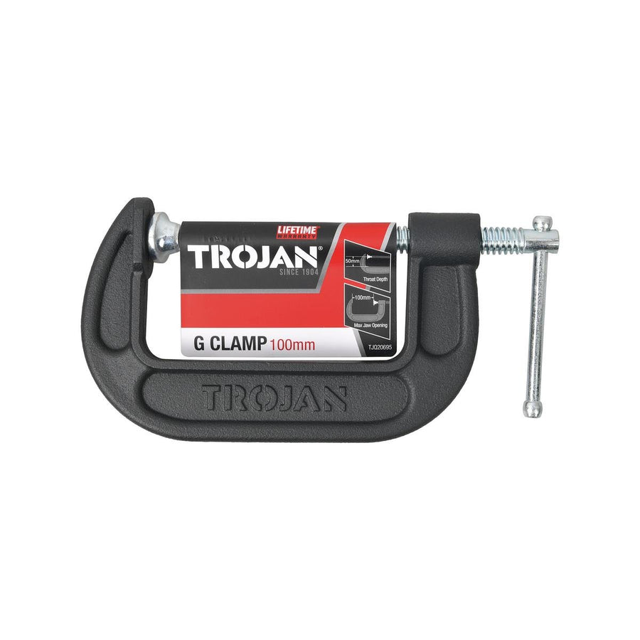 Trojan G Clamp - 100mm - Chrome Plated - 550kg Clamping Force - SuperSaverAU - view 1