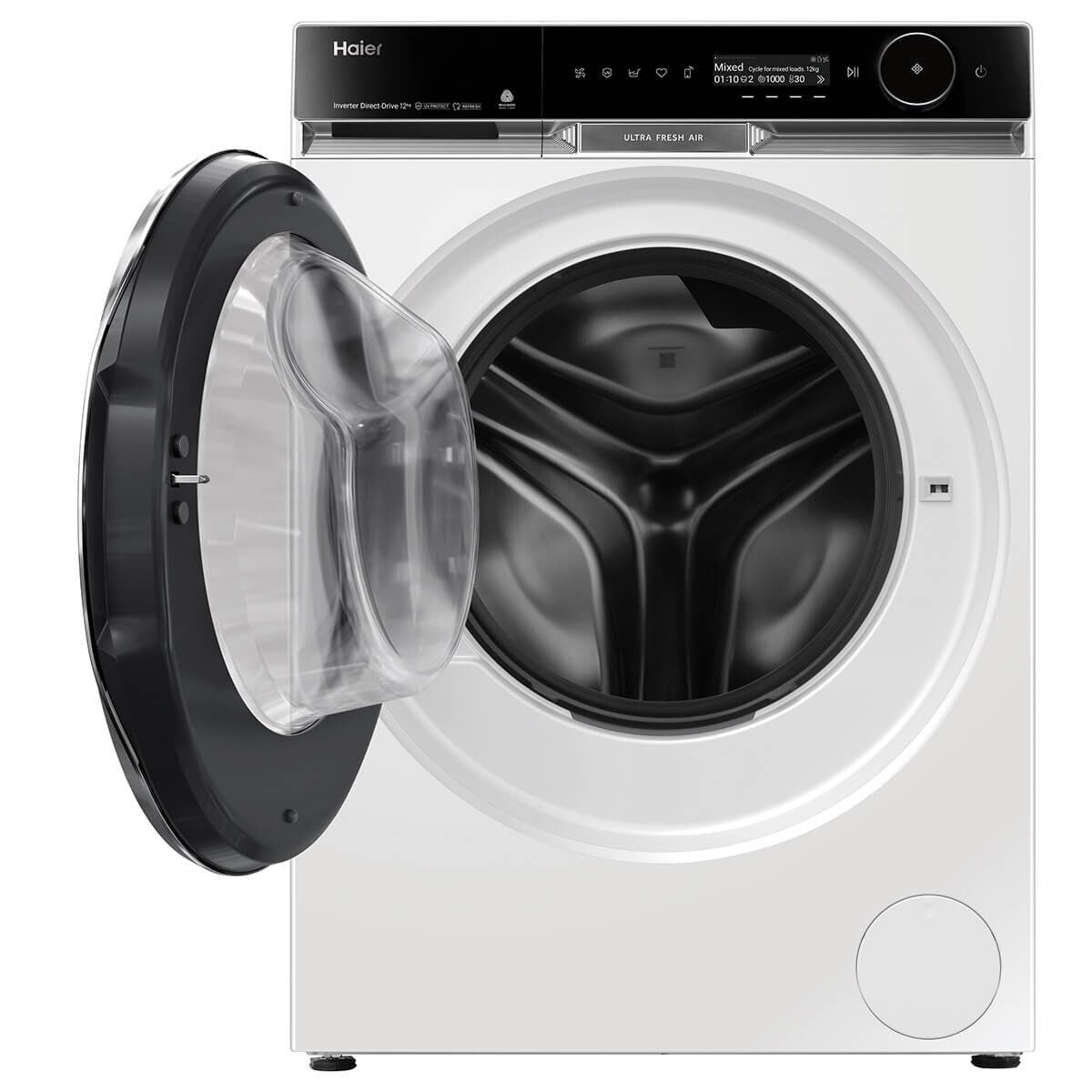 Haier 600 Series 12kg Front Loader - White, UV Protect, Ultra Fresh Air, 5 Star Energy - HWF12PXW1