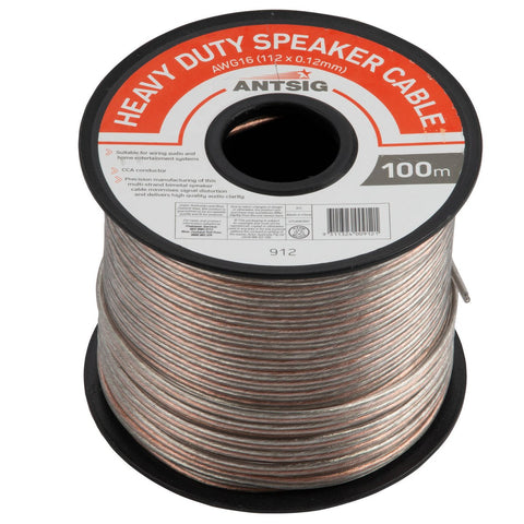Antsig Clear Speaker Cable Reel 100m PVC CCS Audio Clarity - SuperSaverAU - view 1