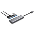 Comsol USB-A to 4 Port USB 3.0 Hub - 5Gbps Data Transfer - Aluminium Casing - SuperSaverAU - view 3