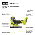 Ryobi 18V ONE+ HP Barrel Grip Jigsaw Tool Only - 3200 SPM - Precision Cutting - SuperSaverAU - view 2
